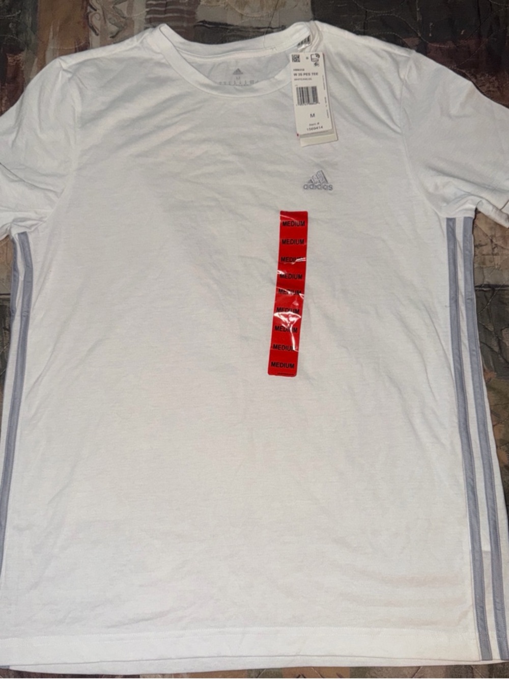 adidas White Short-Sleeve Crew Neck Tee with Subtle Logo